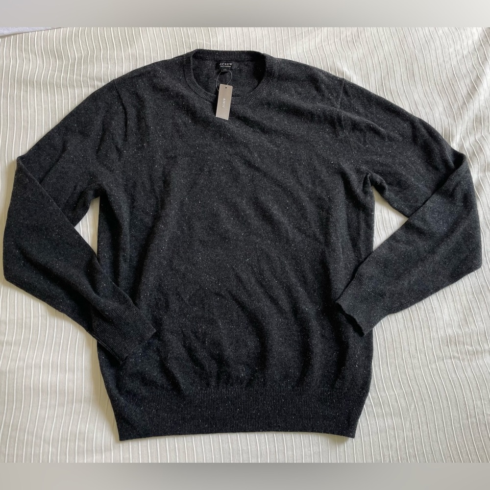 NWT J.Crew Grey Speckled Cashmere Sweater
